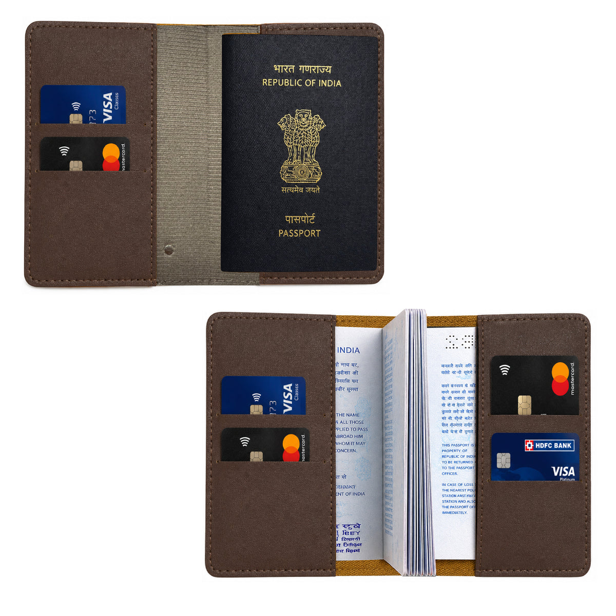 Personalized Brass Charm Basic Passport & Card Holder