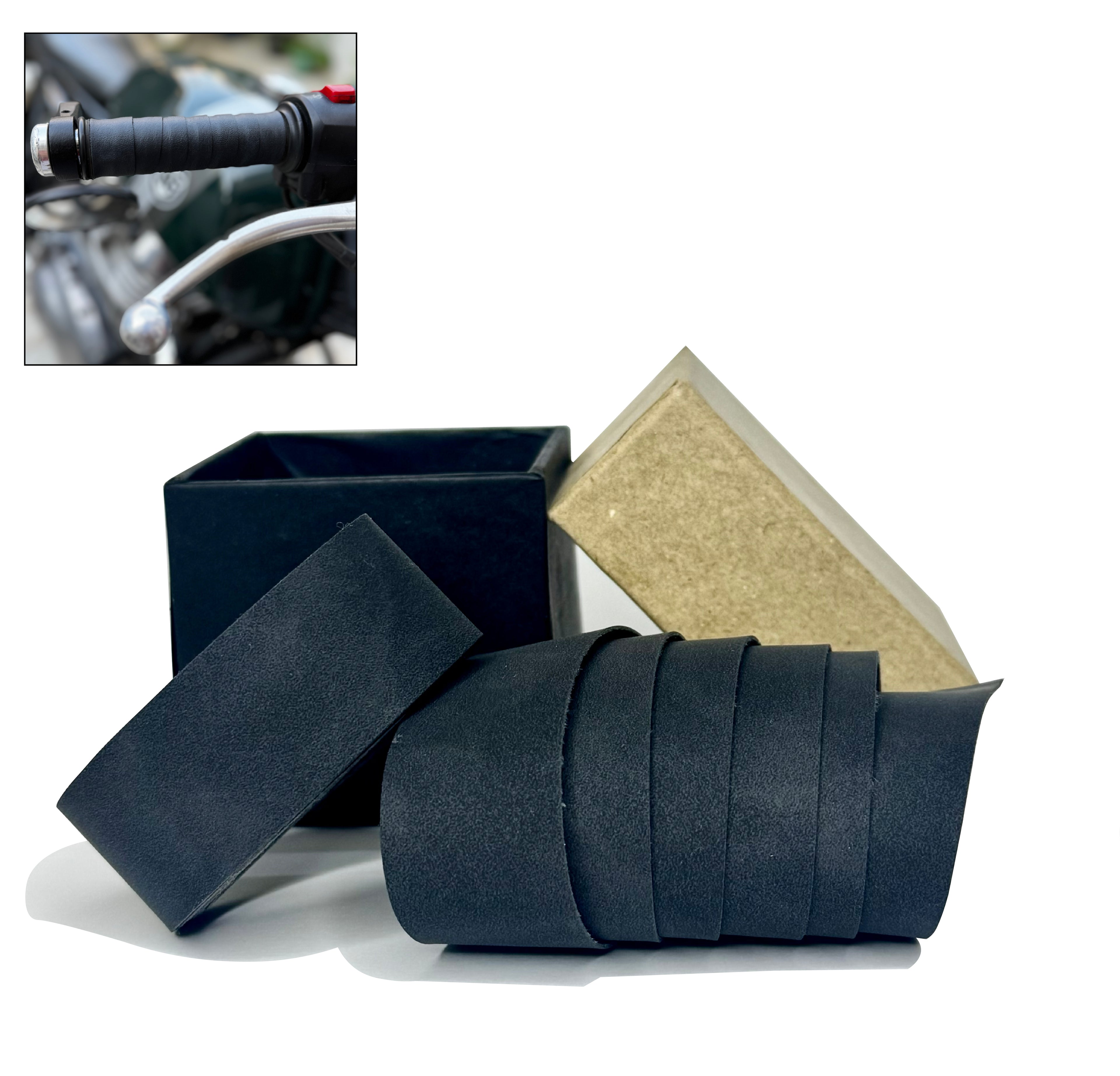 Leather Grip Wrap for Royal Enfiield, Triumph, KTM, TVS Motorcycles