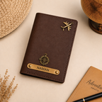 Personalized Brass Charm Basic Passport & Card Holder