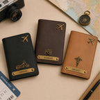 Personalized Brass Charm Basic Passport & Card Holder